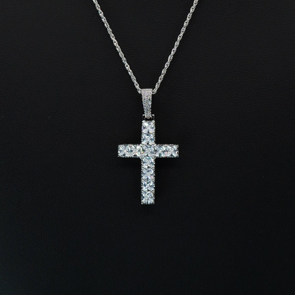 BABY TRAX - シルバー925 クロスペンダント WG メッキ CZ バチカン込み4.2cm 2.2cm