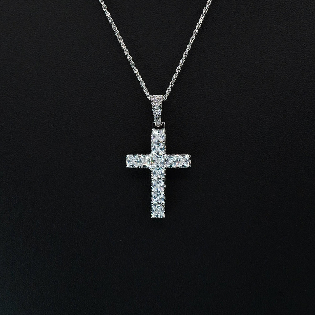 BABY TRAX - シルバー925 クロスペンダント WG メッキ CZ バチカン込み4.2cm 2.2cm