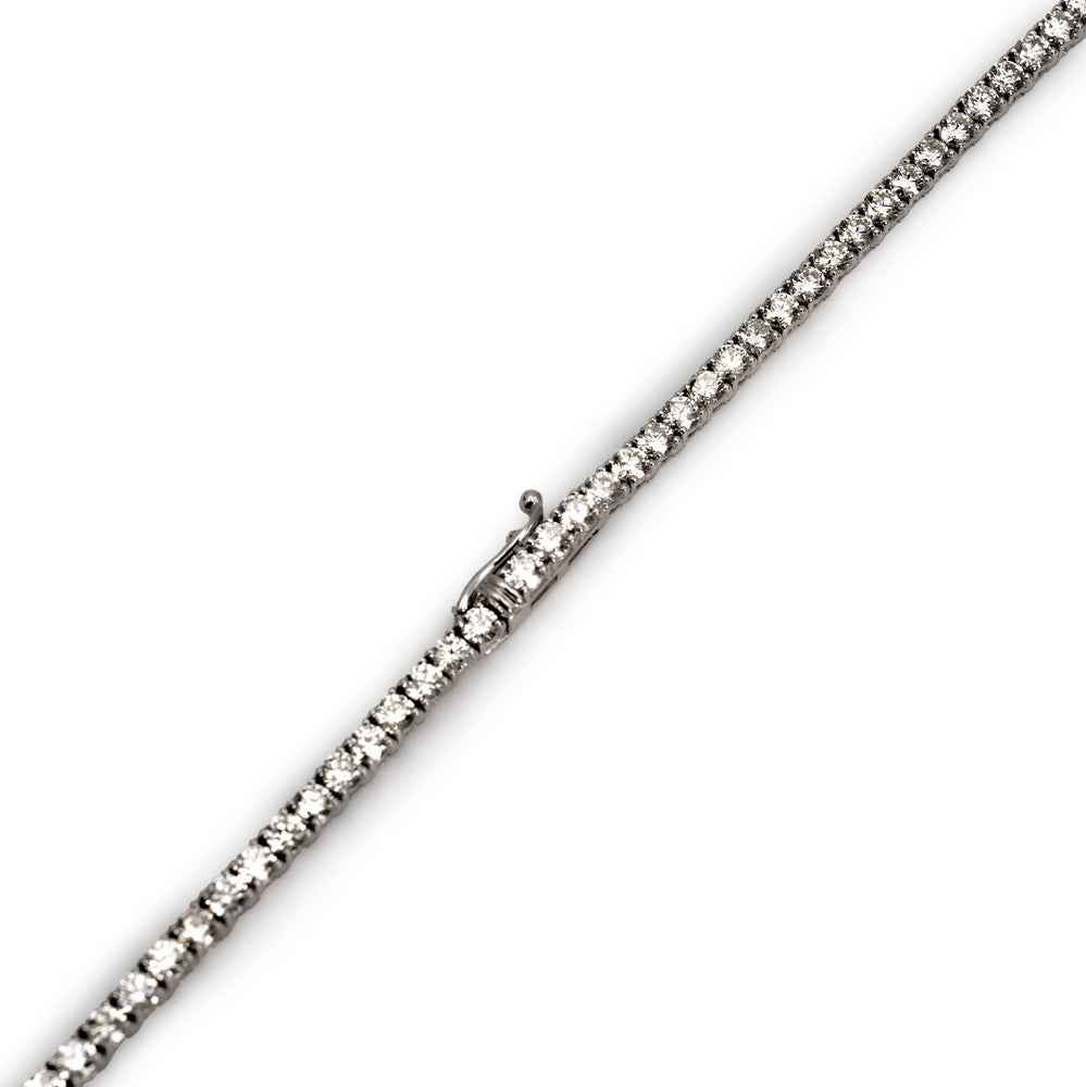 TRXTYO 14K WG 天然ダイヤモンド 推定14.8ct テニスネックレス 2.7mm 51.5cm 23g