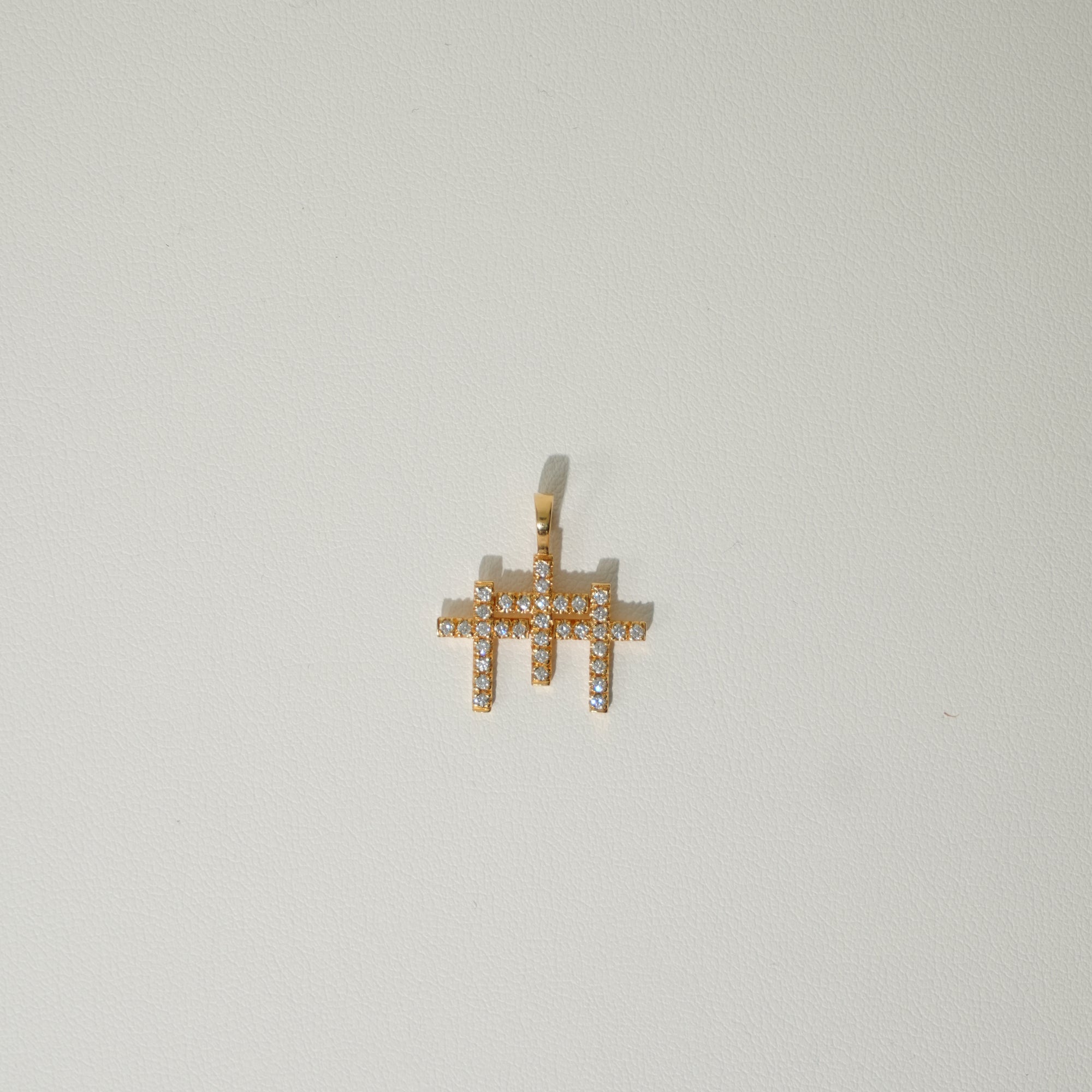 TRXTYO 14K YG 天然ダイヤモンド クロストップ 20mm 2cm 2g