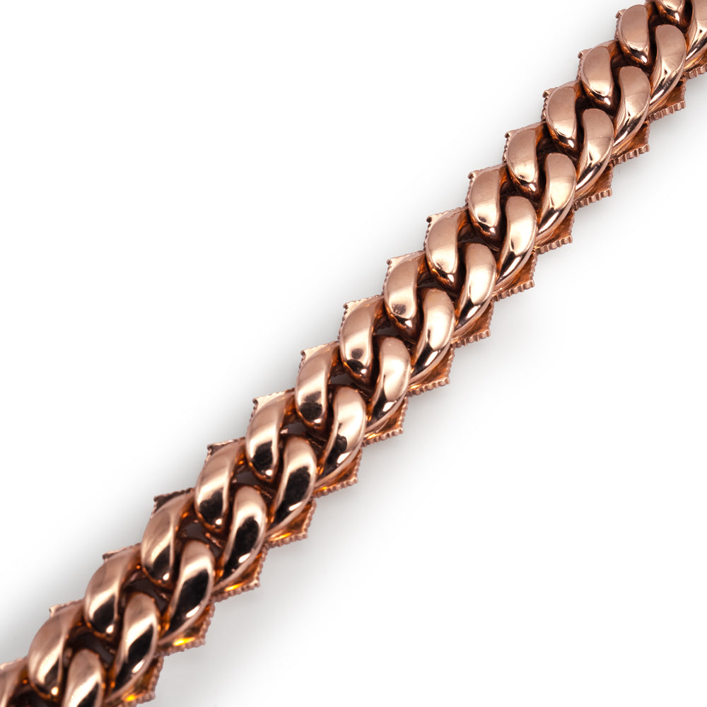 TRXTYO 14K RG 天然ダイヤモンド マイアミノックレス 17mm 57cm 370g
