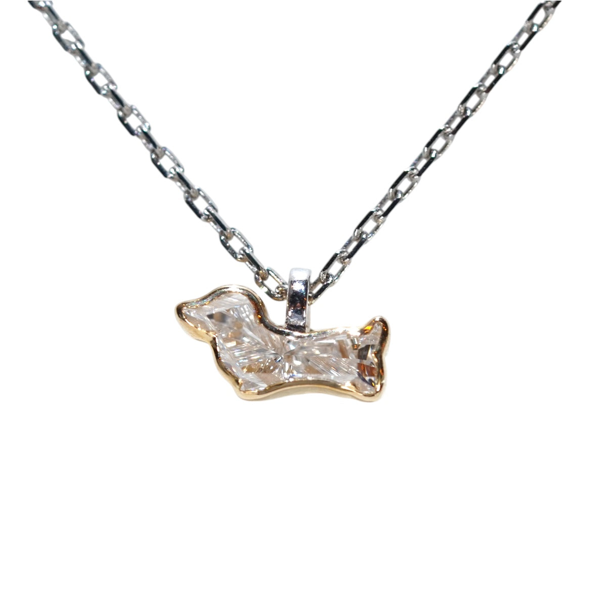 イエローゴールド ホワイトゴールド ドッグ ネックレス