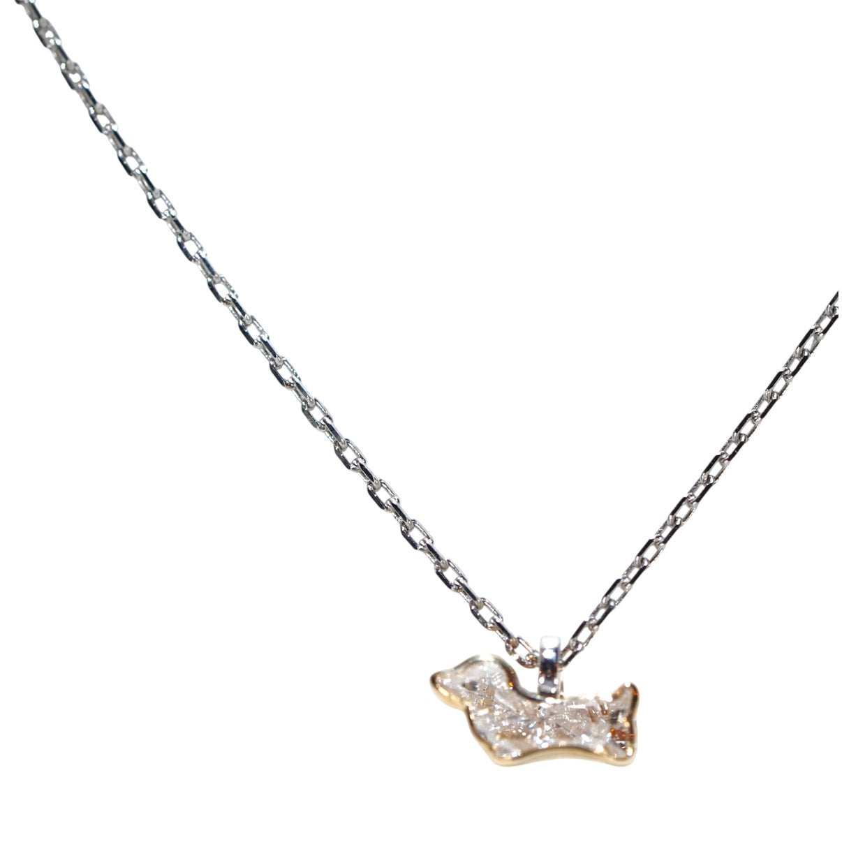 イエローゴールド ホワイトゴールド ドッグ ネックレス