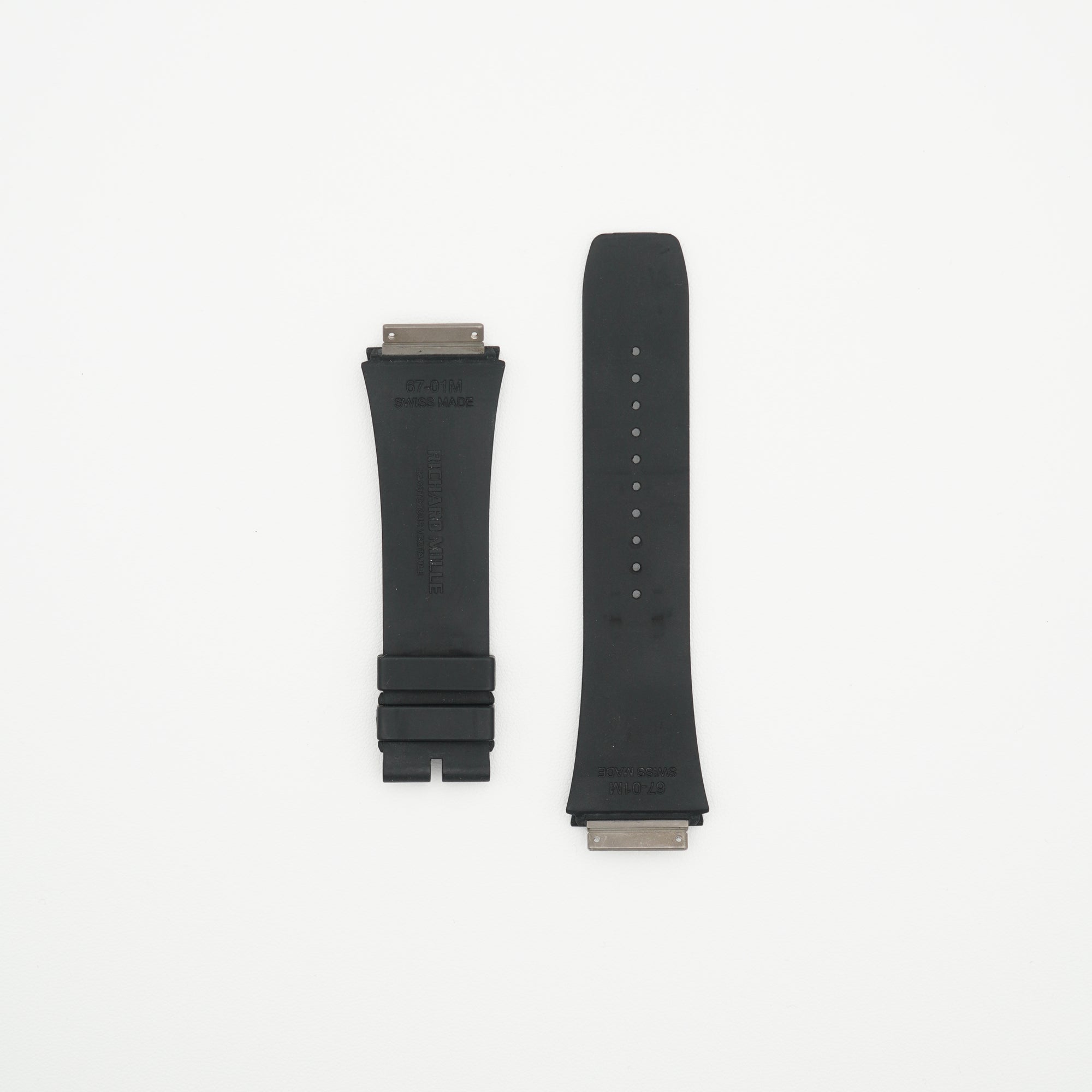 RM67-01 Rubber Watch Strap Black