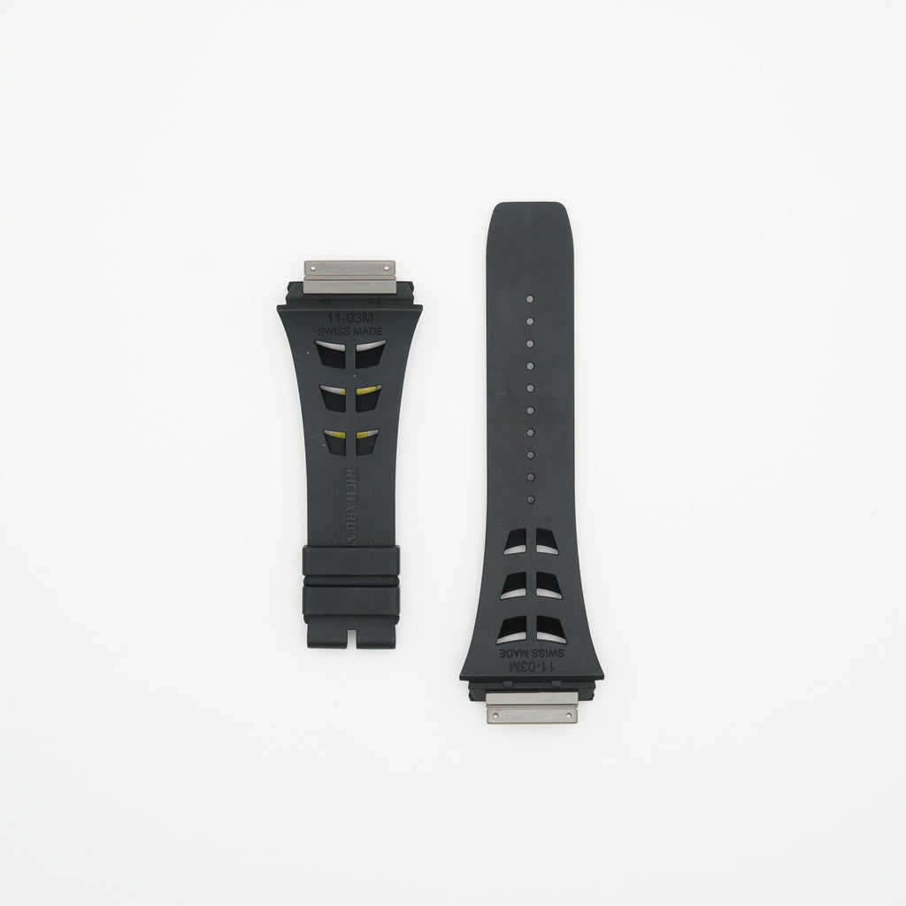 RM11-03 Rubber Watch Strap Black