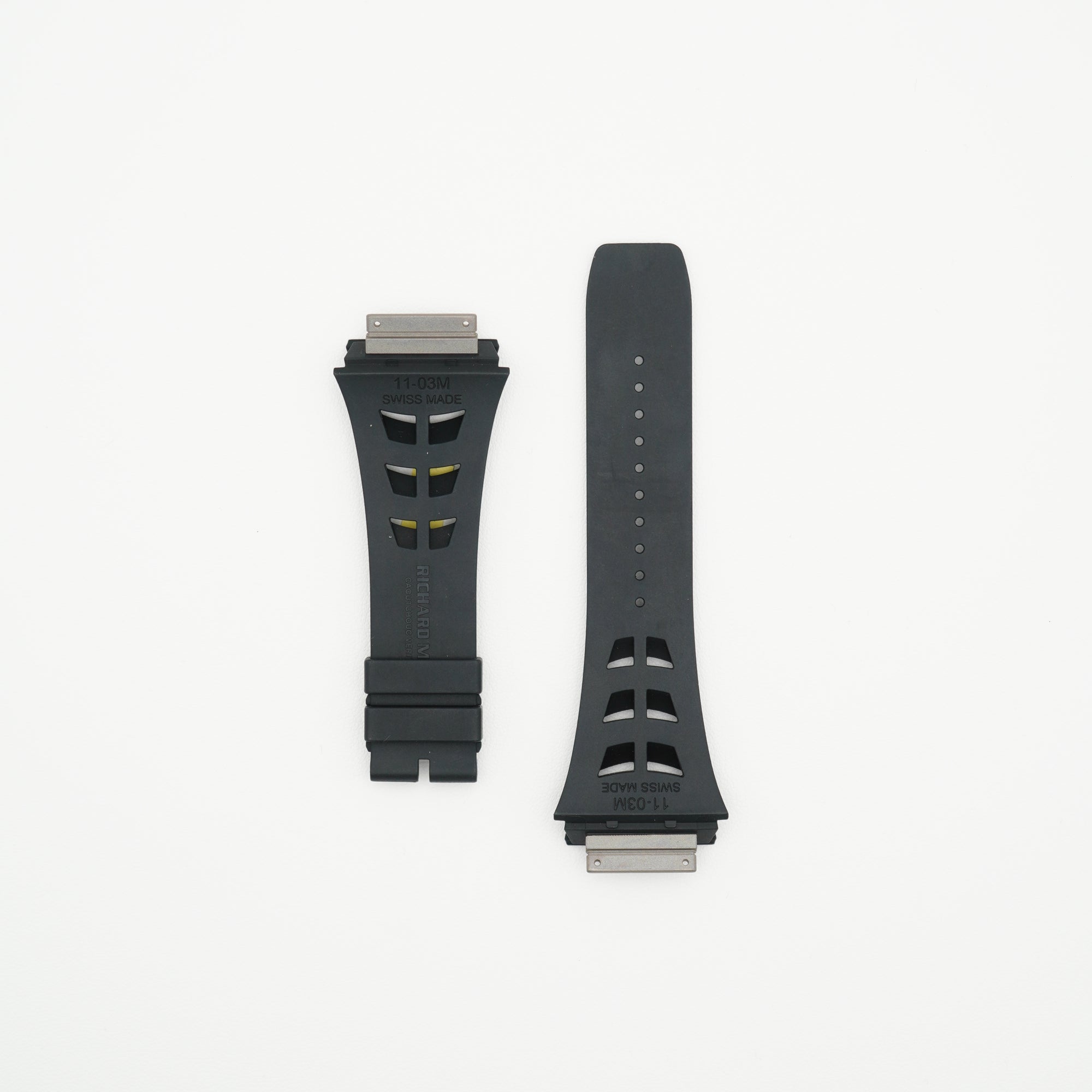 RM11-03 Rubber Watch Strap Black