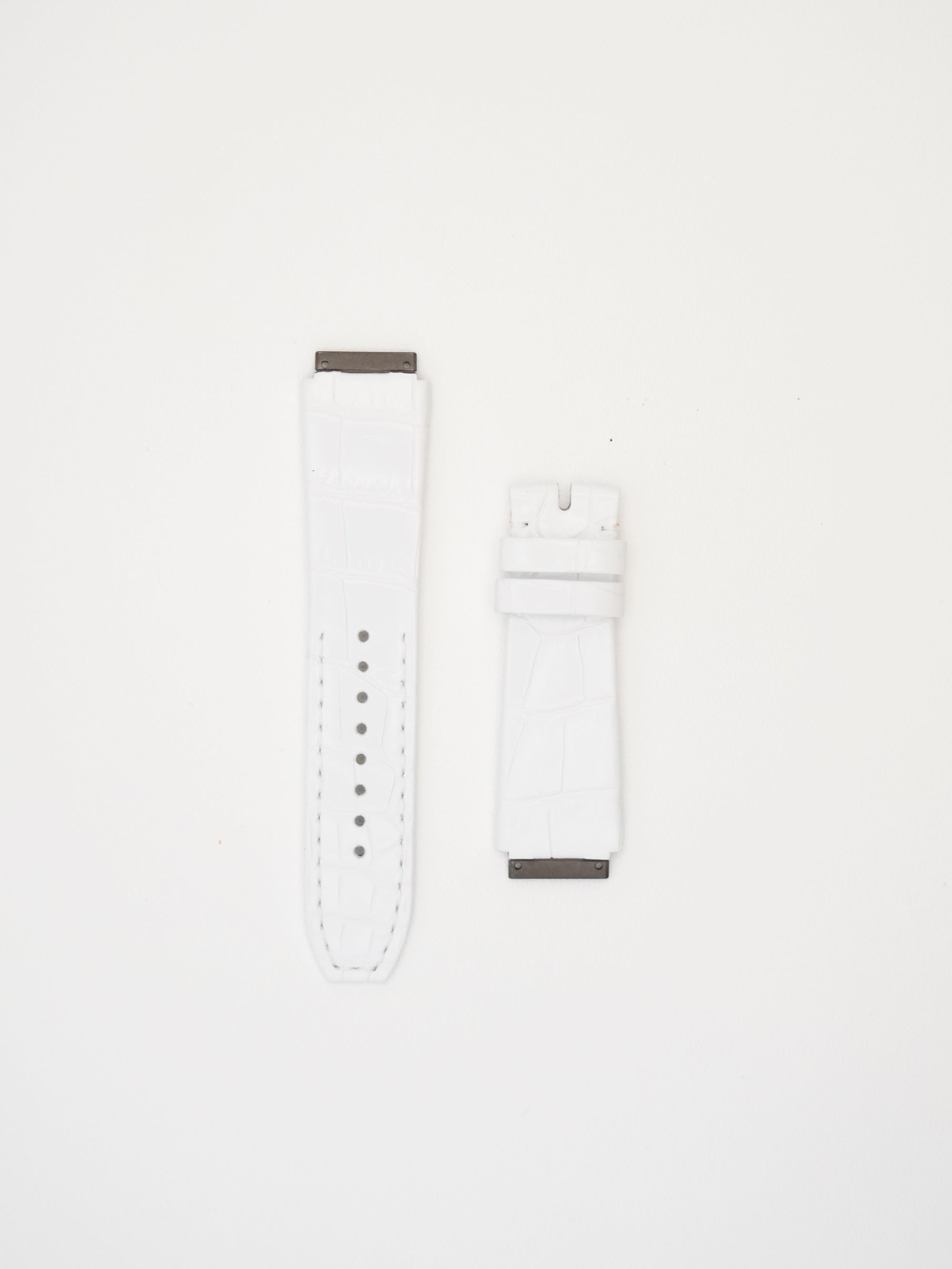 RM07 Alligator Watch Strap White - Size S