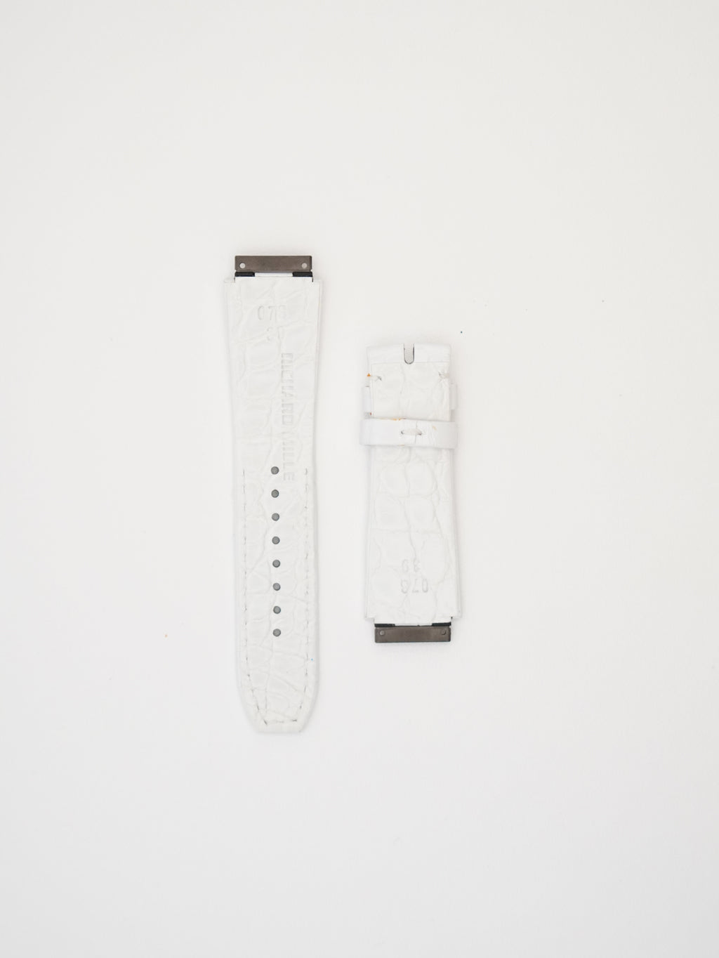 RM07 Alligator Watch Strap White - Size S