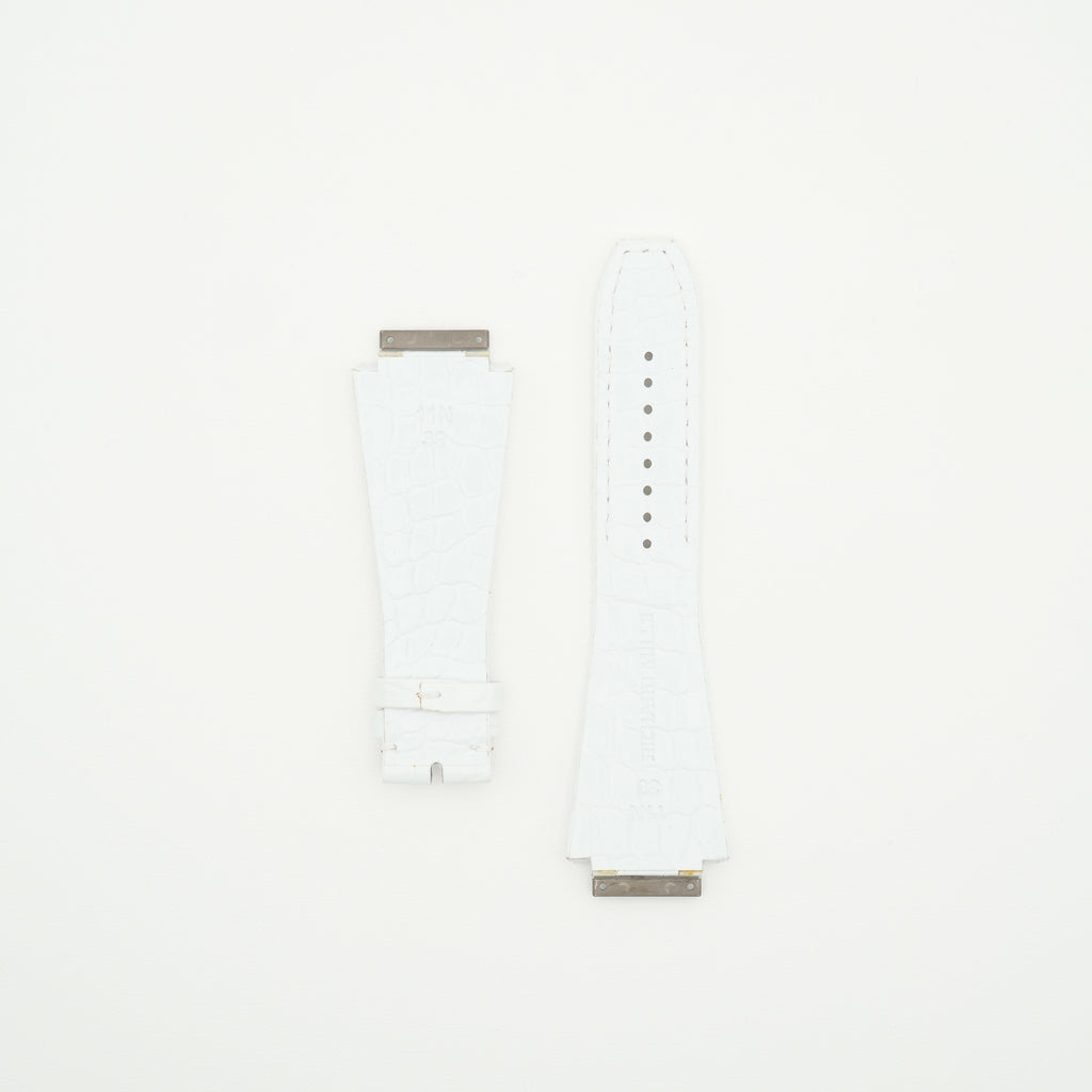 RM11 Alligator Watch Strap White