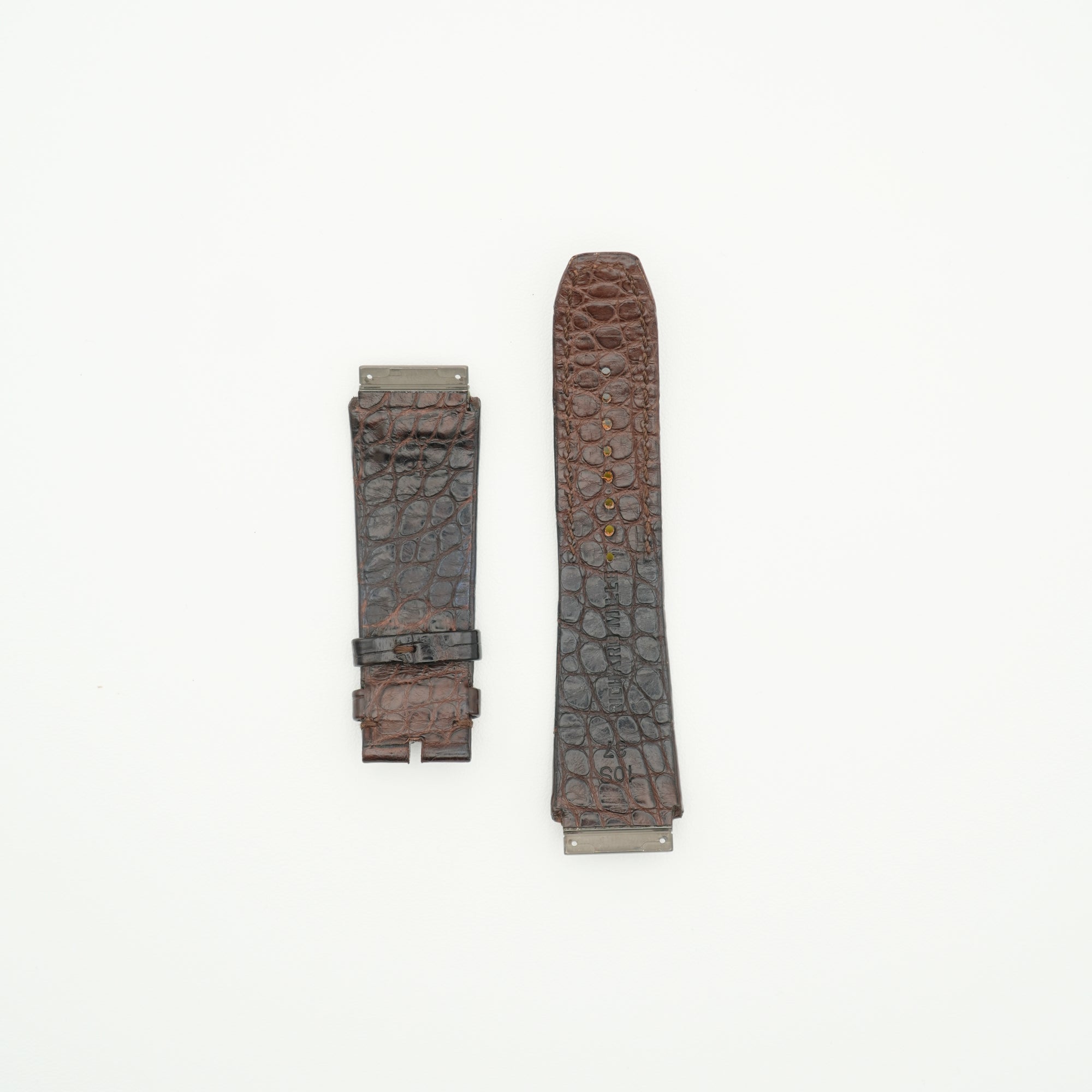 RM10 Alligator Watch Strap Black & Brown