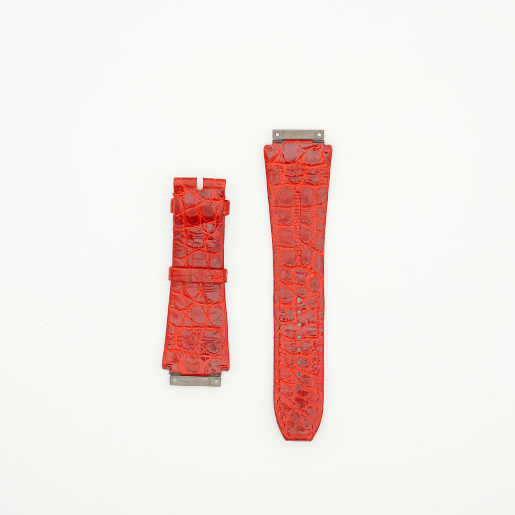 RM10 Alligator Watch Strap Red - Size M