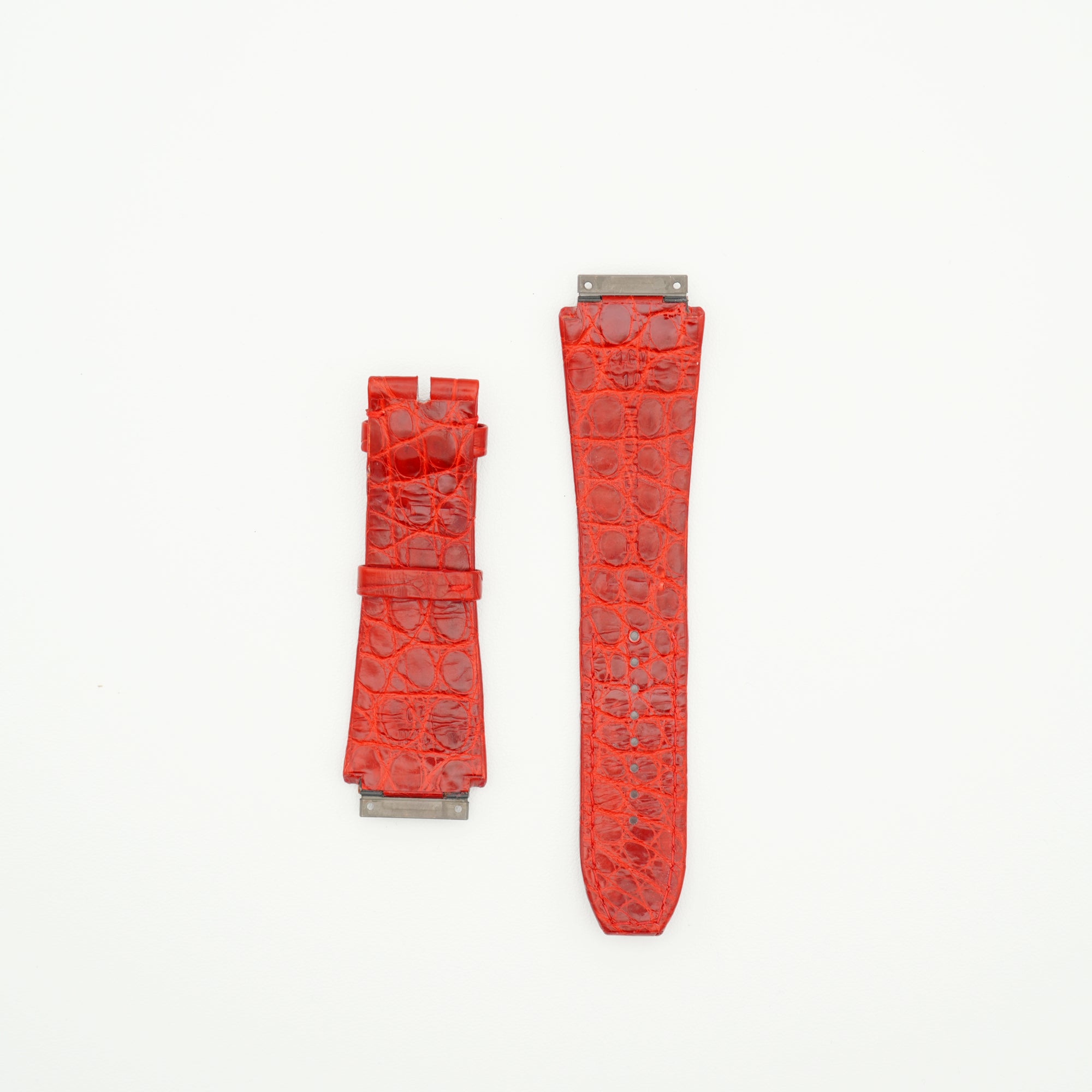 RM10 Alligator Watch Strap Red - Size M