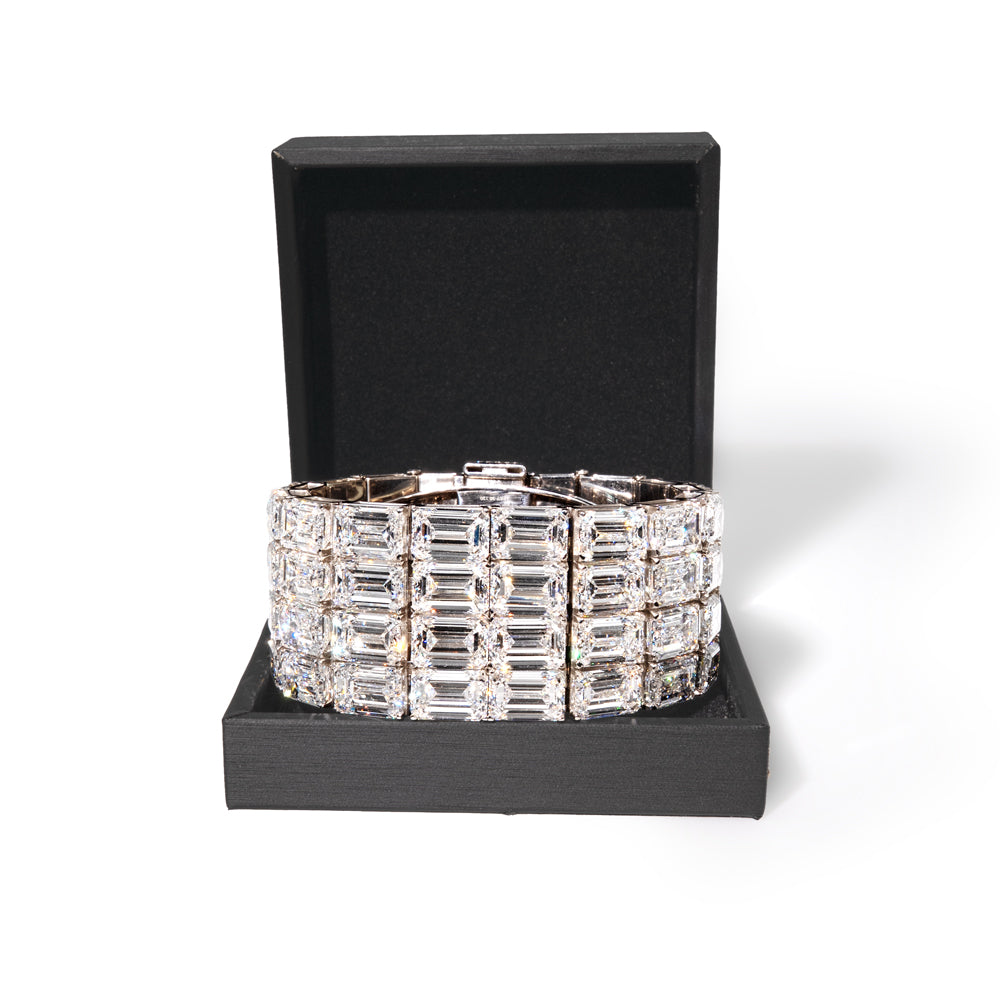 TRXTYO PT950 ラボダイヤモンド 20.12ct ダイヤモンドブレスレット 35mm 24cm 390g